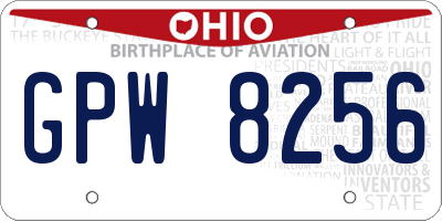 OH license plate GPW8256