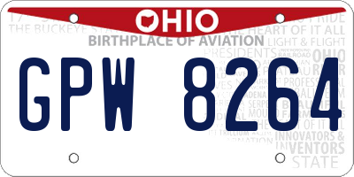 OH license plate GPW8264