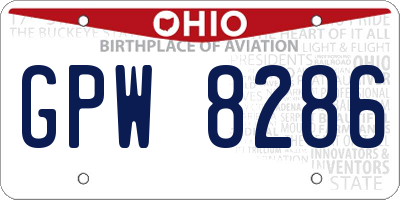 OH license plate GPW8286