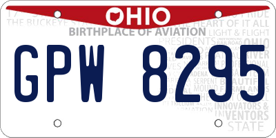 OH license plate GPW8295