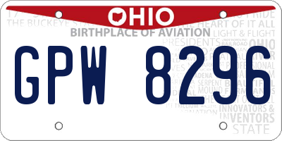 OH license plate GPW8296