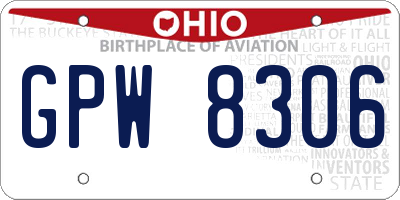 OH license plate GPW8306