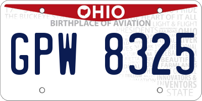 OH license plate GPW8325