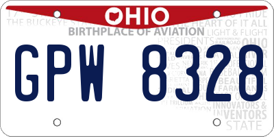 OH license plate GPW8328
