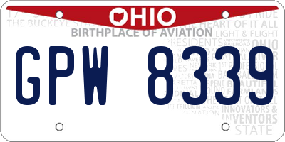 OH license plate GPW8339