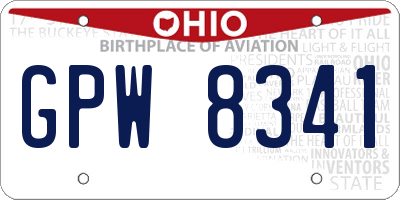 OH license plate GPW8341