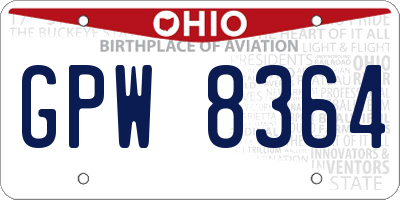 OH license plate GPW8364