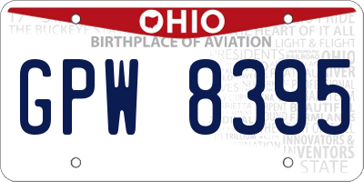 OH license plate GPW8395