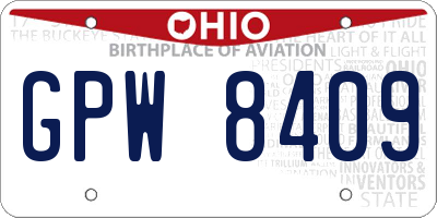 OH license plate GPW8409
