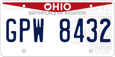 OH license plate GPW8432