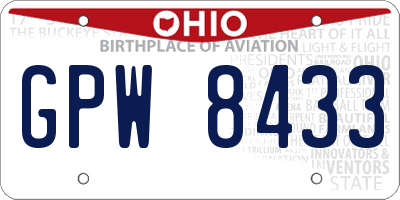 OH license plate GPW8433