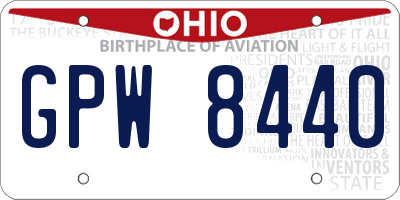 OH license plate GPW8440
