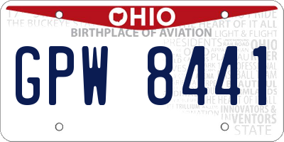 OH license plate GPW8441