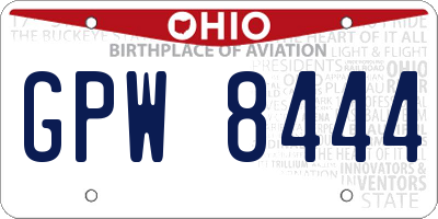 OH license plate GPW8444