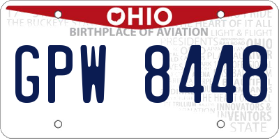 OH license plate GPW8448