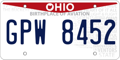 OH license plate GPW8452