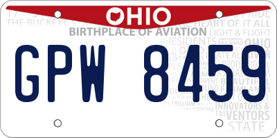 OH license plate GPW8459