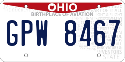 OH license plate GPW8467