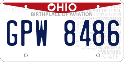 OH license plate GPW8486