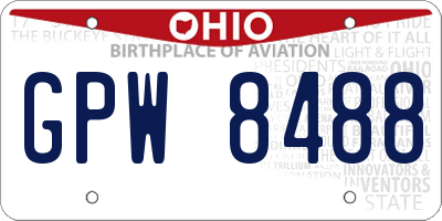OH license plate GPW8488