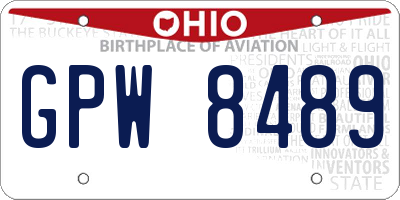 OH license plate GPW8489