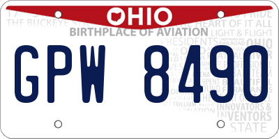 OH license plate GPW8490