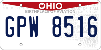 OH license plate GPW8516