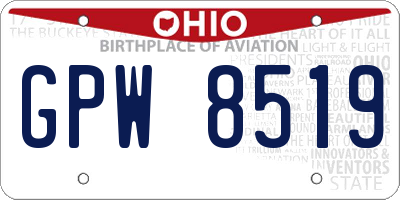 OH license plate GPW8519