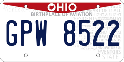OH license plate GPW8522