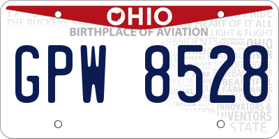 OH license plate GPW8528