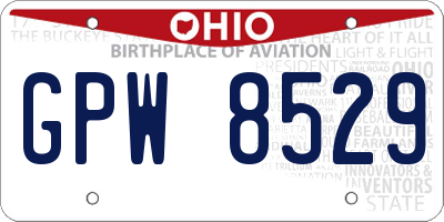 OH license plate GPW8529