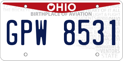 OH license plate GPW8531
