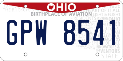 OH license plate GPW8541