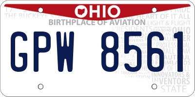 OH license plate GPW8561