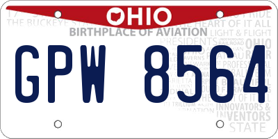 OH license plate GPW8564