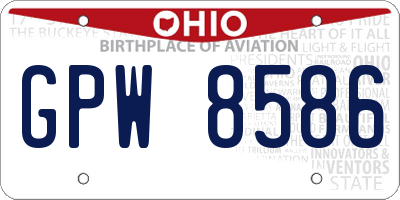 OH license plate GPW8586