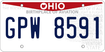OH license plate GPW8591