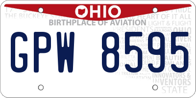 OH license plate GPW8595