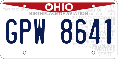 OH license plate GPW8641