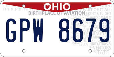 OH license plate GPW8679