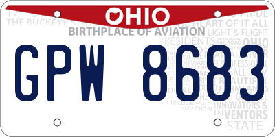 OH license plate GPW8683