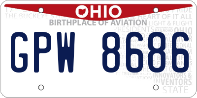 OH license plate GPW8686