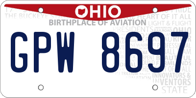 OH license plate GPW8697