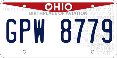 OH license plate GPW8779