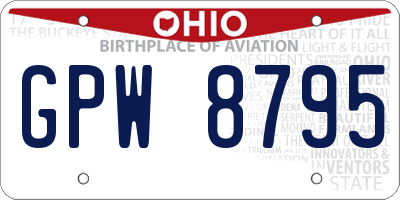 OH license plate GPW8795