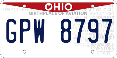 OH license plate GPW8797