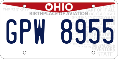 OH license plate GPW8955