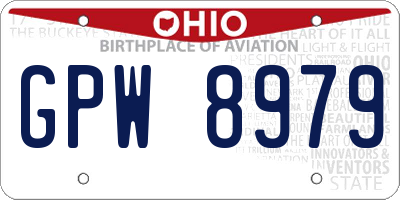 OH license plate GPW8979