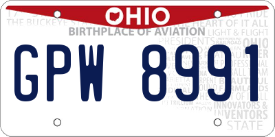 OH license plate GPW8991