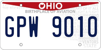OH license plate GPW9010